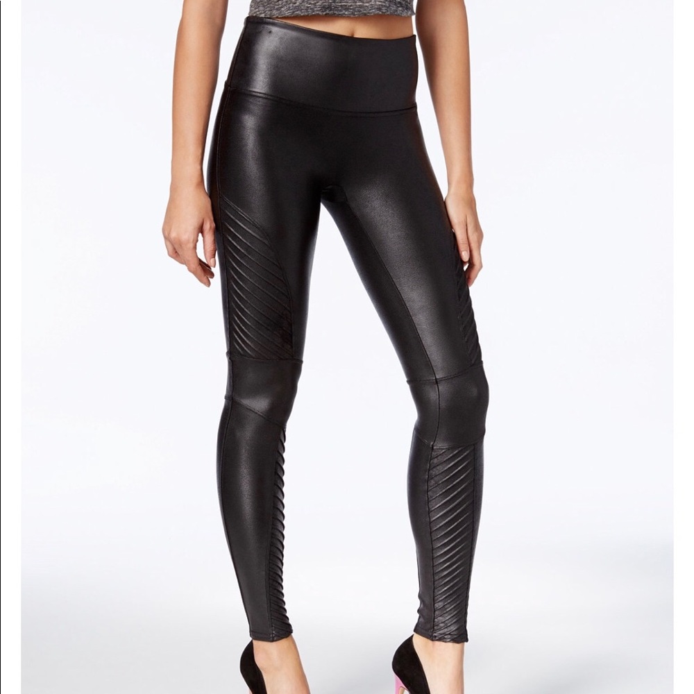 Spanx Faux Leather Moto Leggins. Like new.
